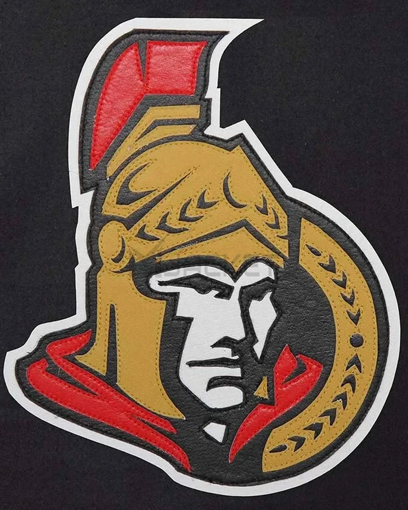 Ottawa Senators Black and White Varsity Full-Snap Jacket - image 3