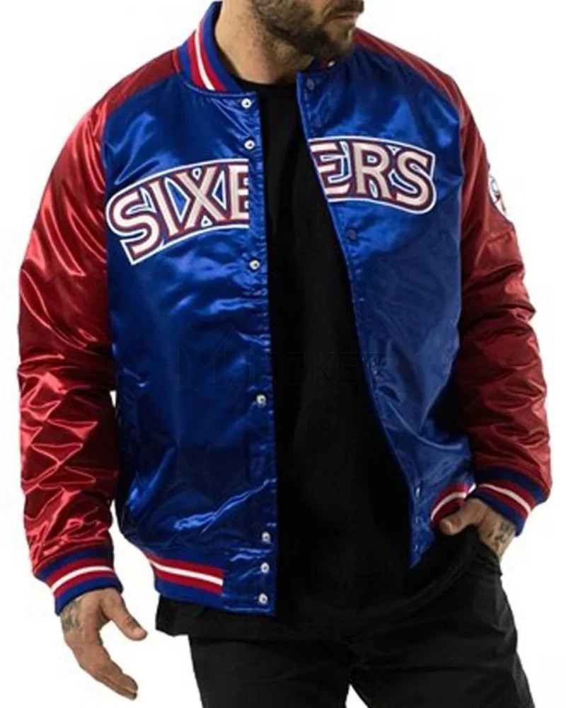Philadelphia 76ers NBA Tough Season Satin Jacket - image 9