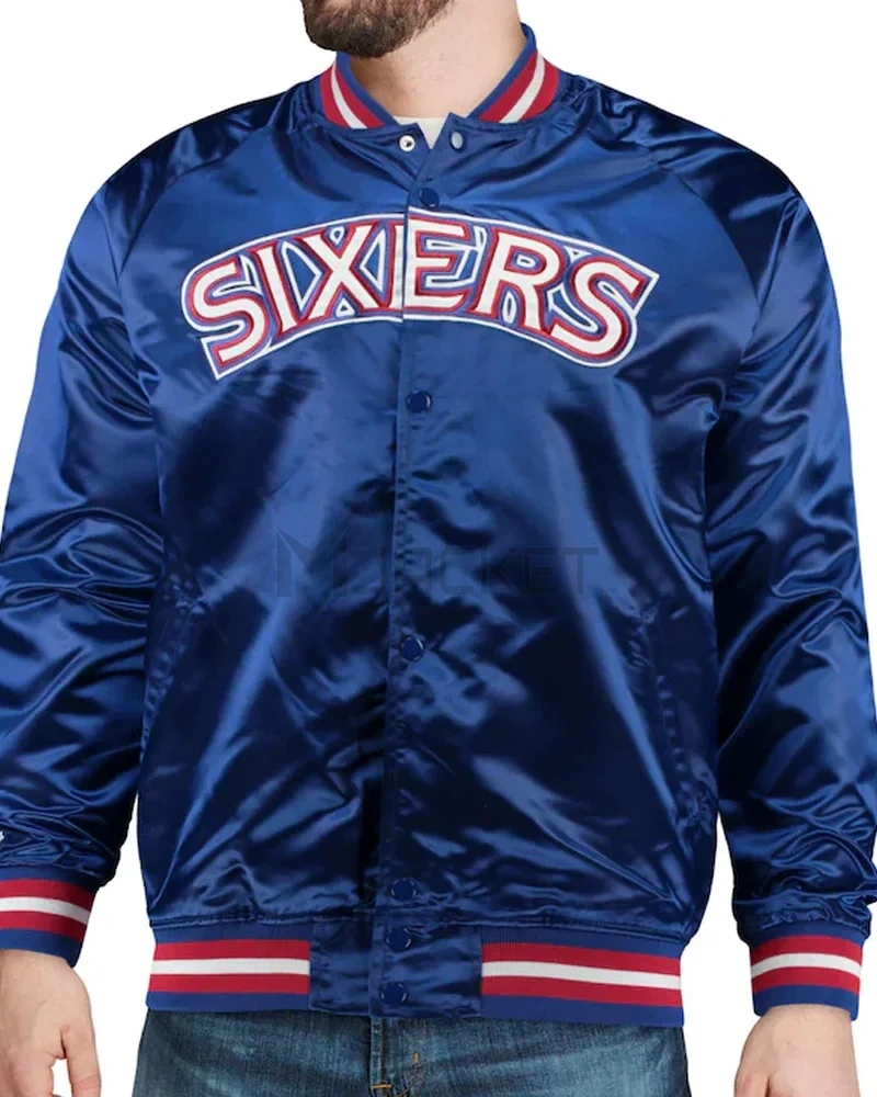 Philadelphia 76ers Sixers Satin Full-Snap Jacket - image 10