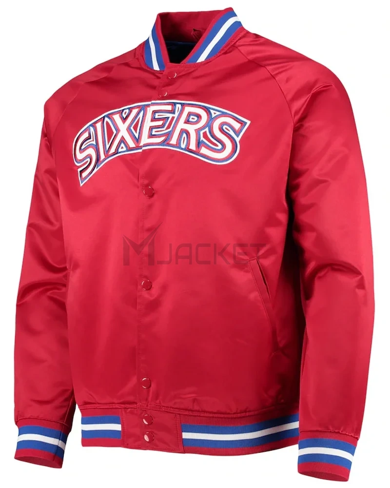 Philadelphia 76ers Sixers Satin Full-Snap Jacket - image 2