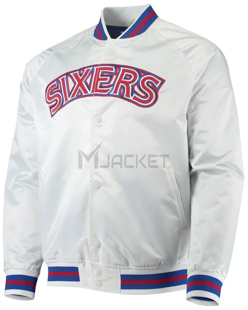 Philadelphia 76ers Sixers Satin Full-Snap Jacket - image 3