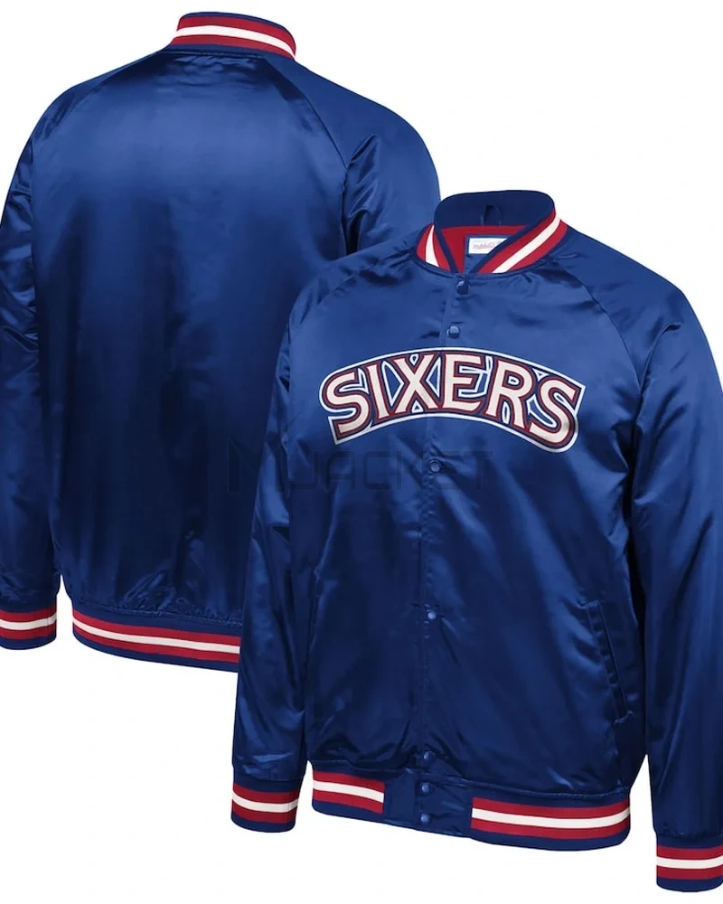 Philadelphia 76ers Sixers Satin Full-Snap Jacket - image 7