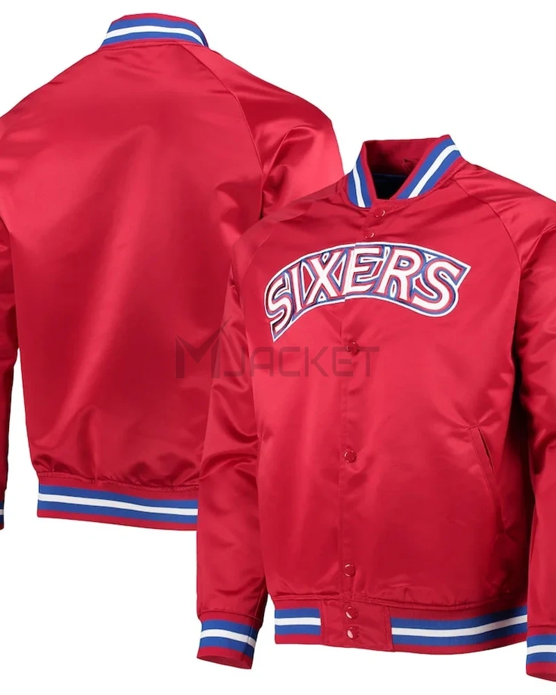 Philadelphia 76ers Sixers Satin Full-Snap Jacket - image 8