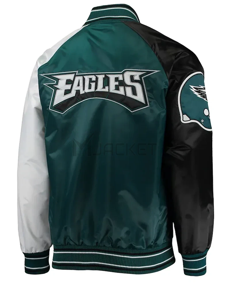 Philadelphia Eagles Green The Reliever Satin Jacket - image 2