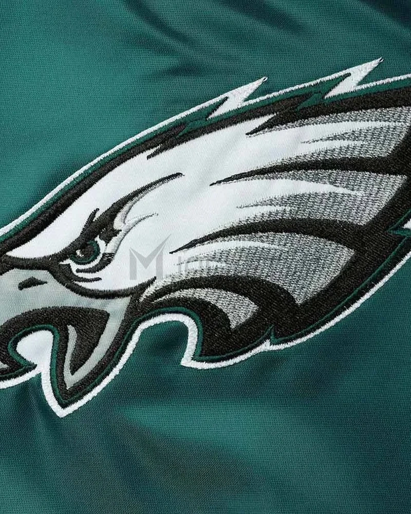 Philadelphia Eagles Green The Reliever Satin Jacket - image 4
