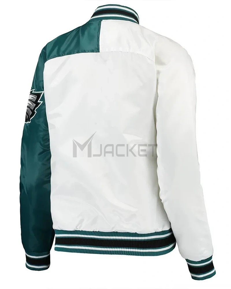 Philadelphia Eagles Hometown White/Midnight Green Satin Jacket - image 2