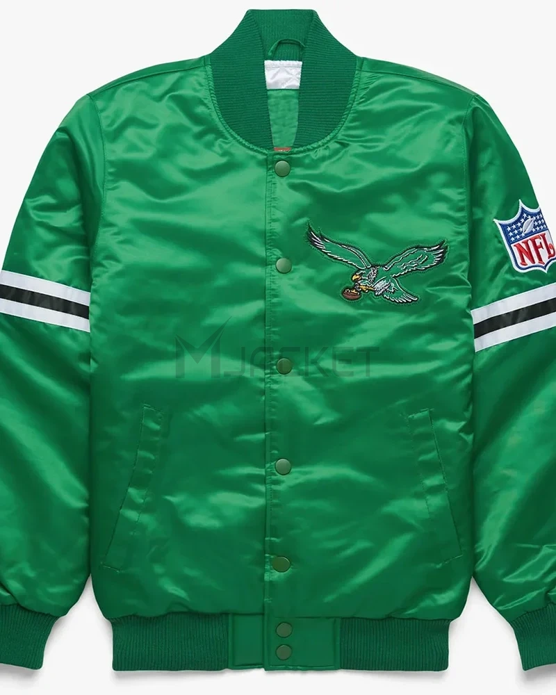Philadelphia Eagles Striped Satin Jacket - image 1