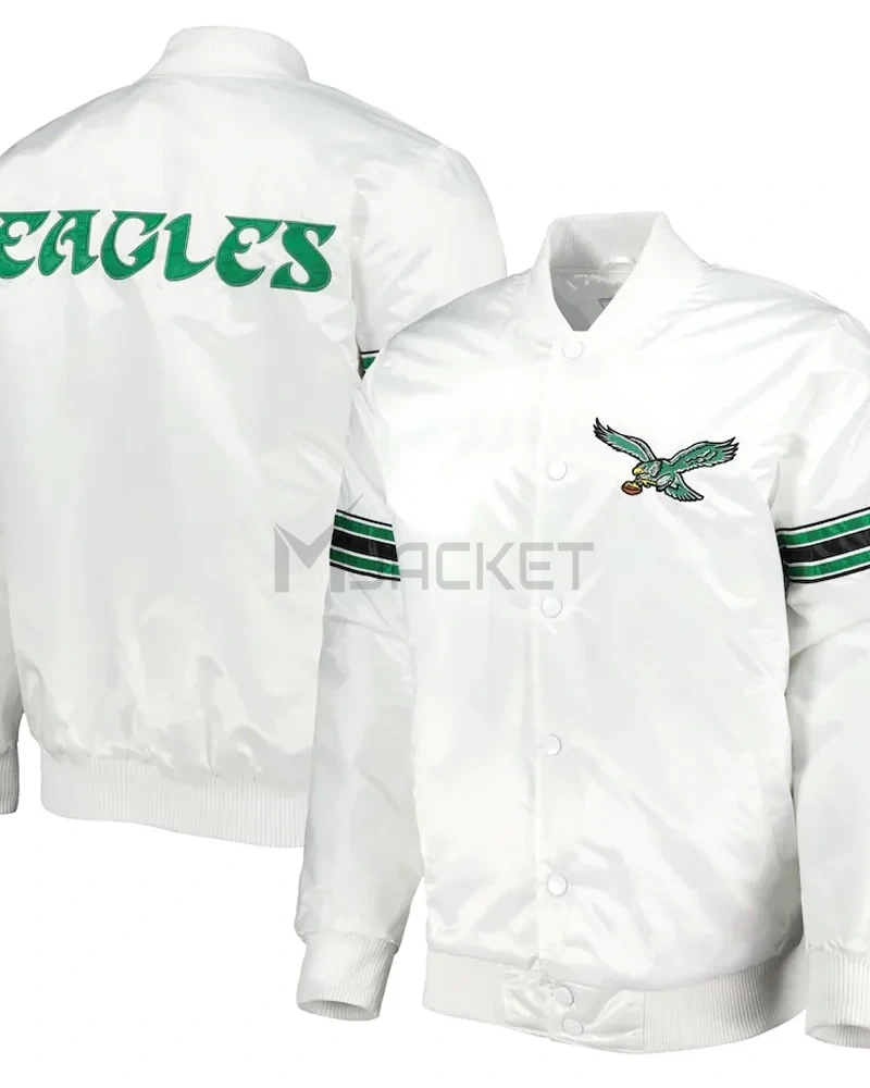 Philadelphia Eagles Striped Satin Jacket - image 8