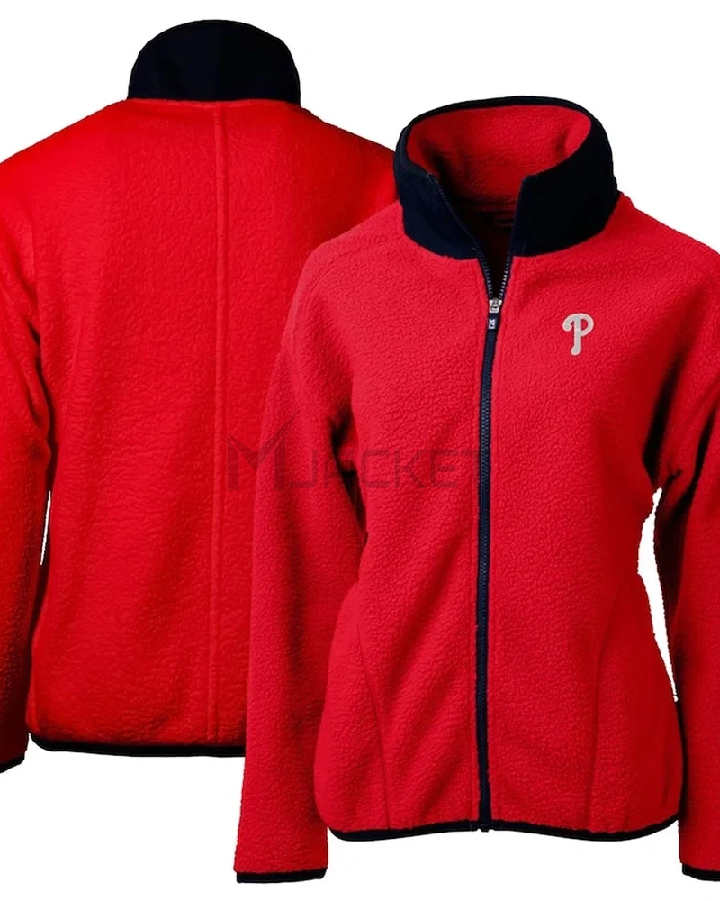 Philadelphia Phillies Cascade Eco Sherpa Fleece White/Navy Blue Jacket - image 7