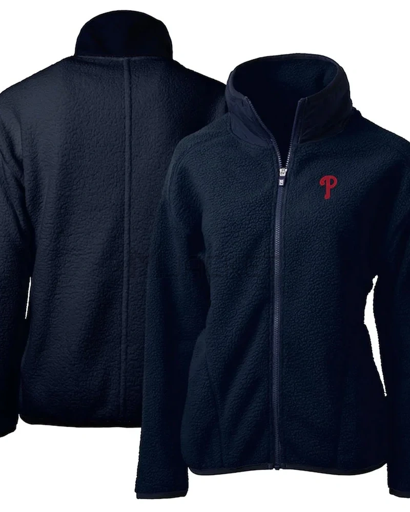 Philadelphia Phillies Cascade Eco Sherpa Fleece White/Navy Blue Jacket - image 9