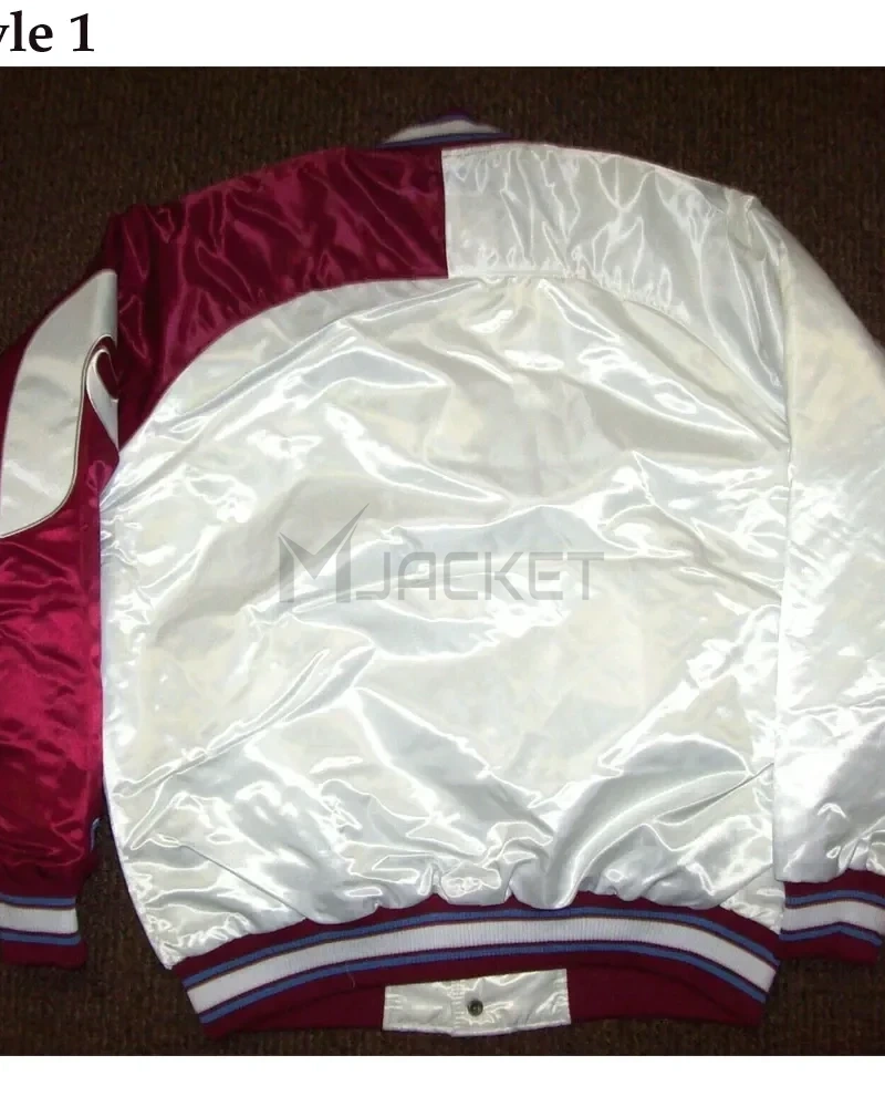 Philadelphia Phillies Purple and White Satin Jacket - image 4