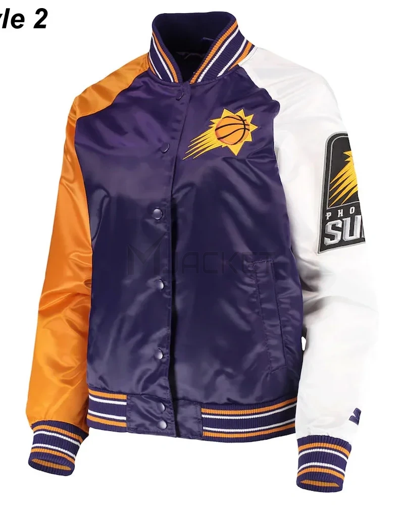 Phoenix Suns Reliever Purple and Orange Satin Jacket - image 2