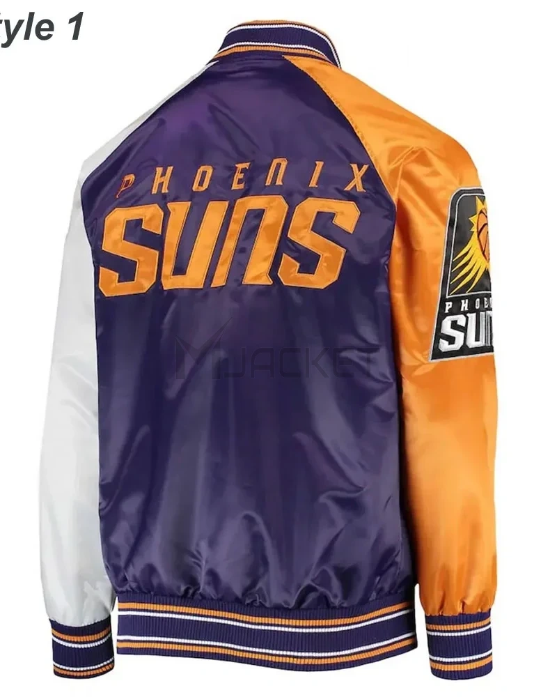 Phoenix Suns Reliever Purple and Orange Satin Jacket - image 3