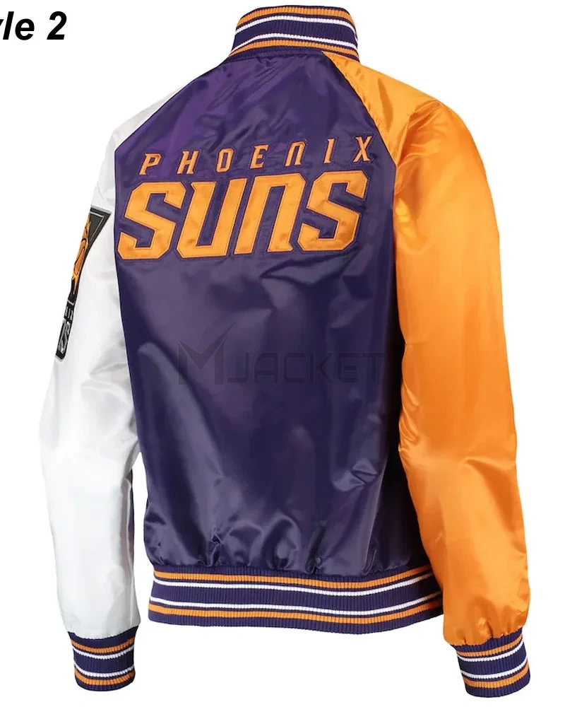Phoenix Suns Reliever Purple and Orange Satin Jacket - image 4