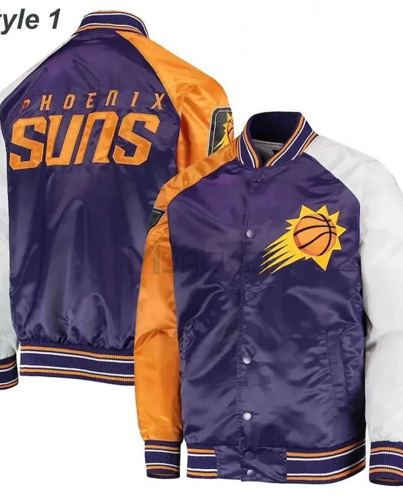 Phoenix Suns Reliever Purple and Orange Satin Jacket - image 5