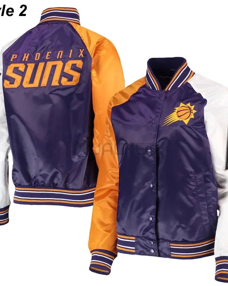 Phoenix Suns Reliever Purple and Orange Satin Jacket - image 6