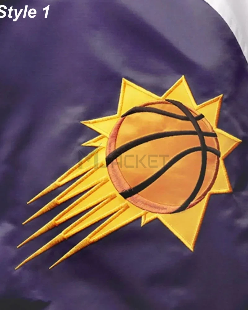 Phoenix Suns Reliever Purple and Orange Satin Jacket - image 7