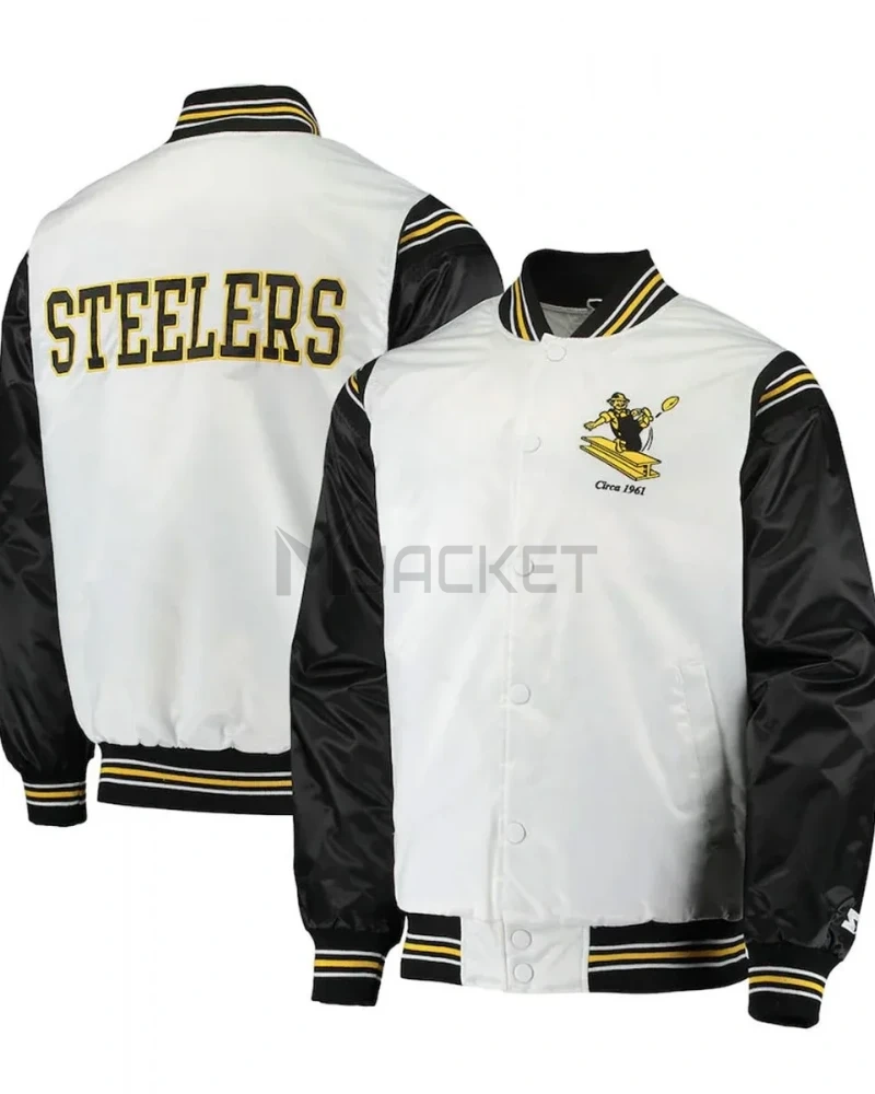 Pittsburgh Steelers Historic Renegade White and Black Jacket - image 3