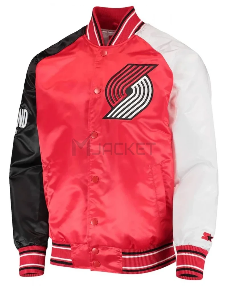 Portland Trail Blazers Reliever Satin Varsity Jacket - image 1