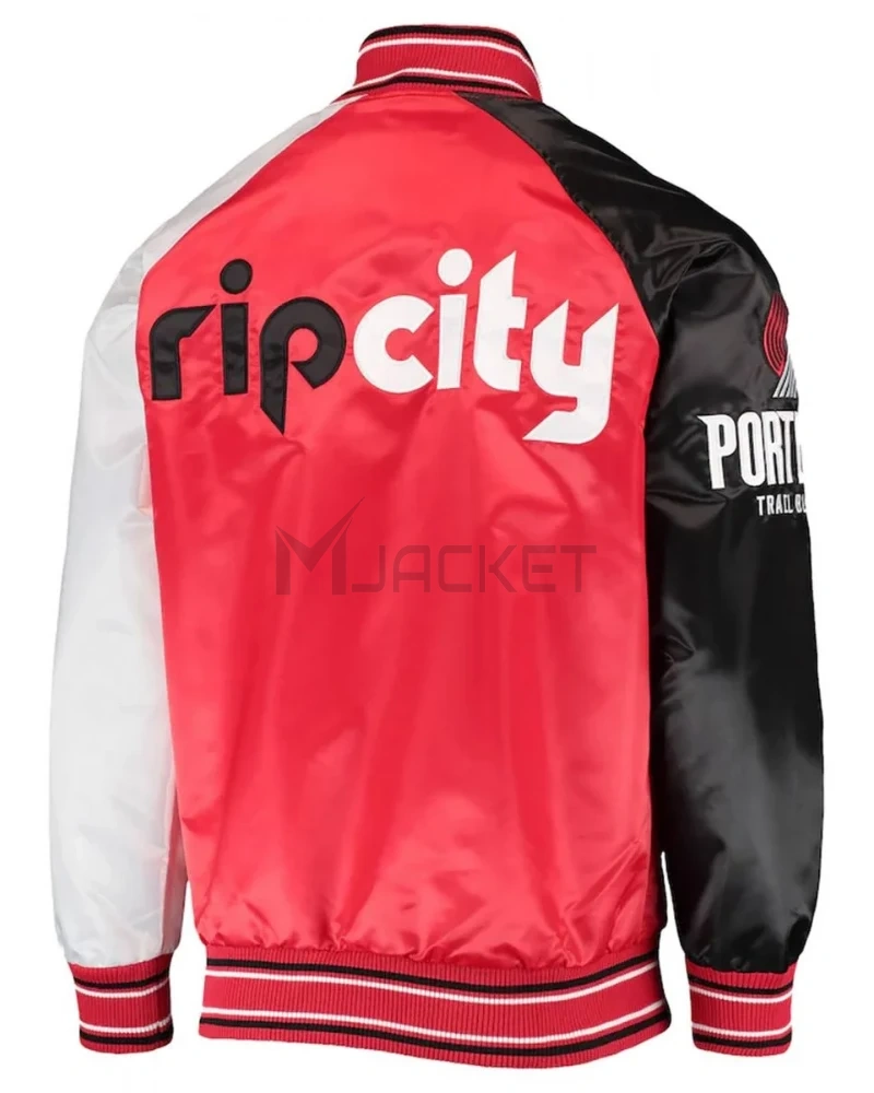 Portland Trail Blazers Reliever Satin Varsity Jacket - image 2