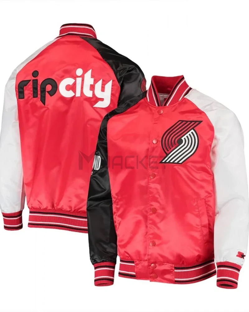 Portland Trail Blazers Reliever Satin Varsity Jacket - image 3