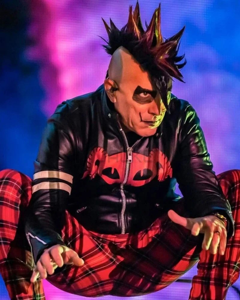 Puscifer Maynard James Keenan Striped Leather Jacket - image 10