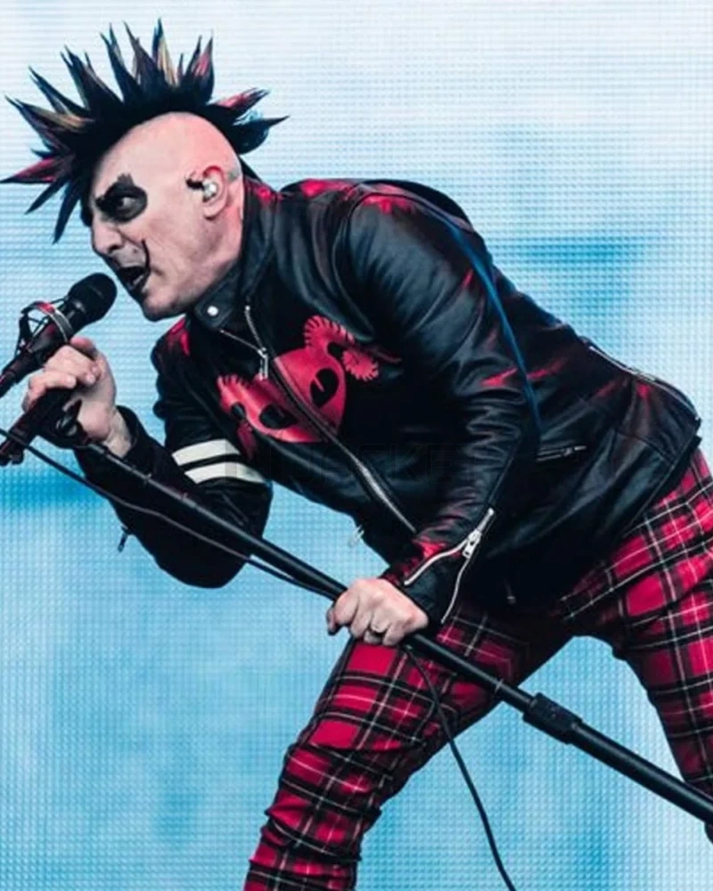 Puscifer Maynard James Keenan Striped Leather Jacket - image 13