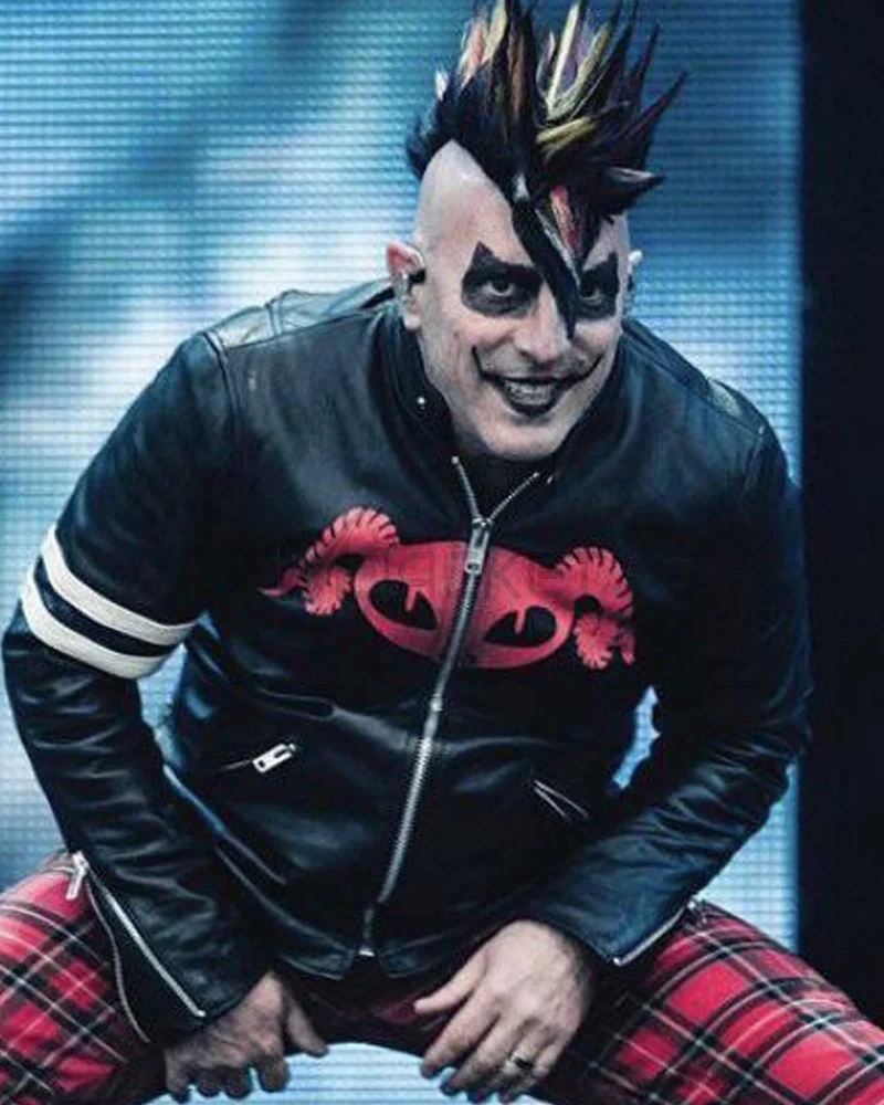 Puscifer Maynard James Keenan Striped Leather Jacket - image 2