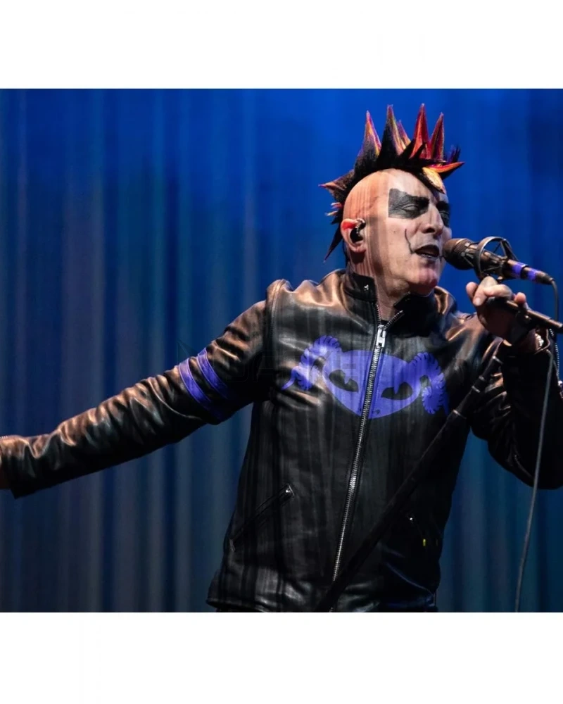 Puscifer Maynard James Keenan Striped Leather Jacket - image 6