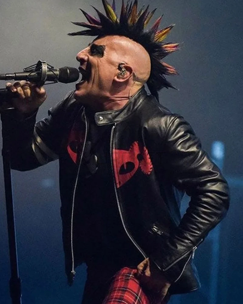 Puscifer Maynard James Keenan Striped Leather Jacket - image 7