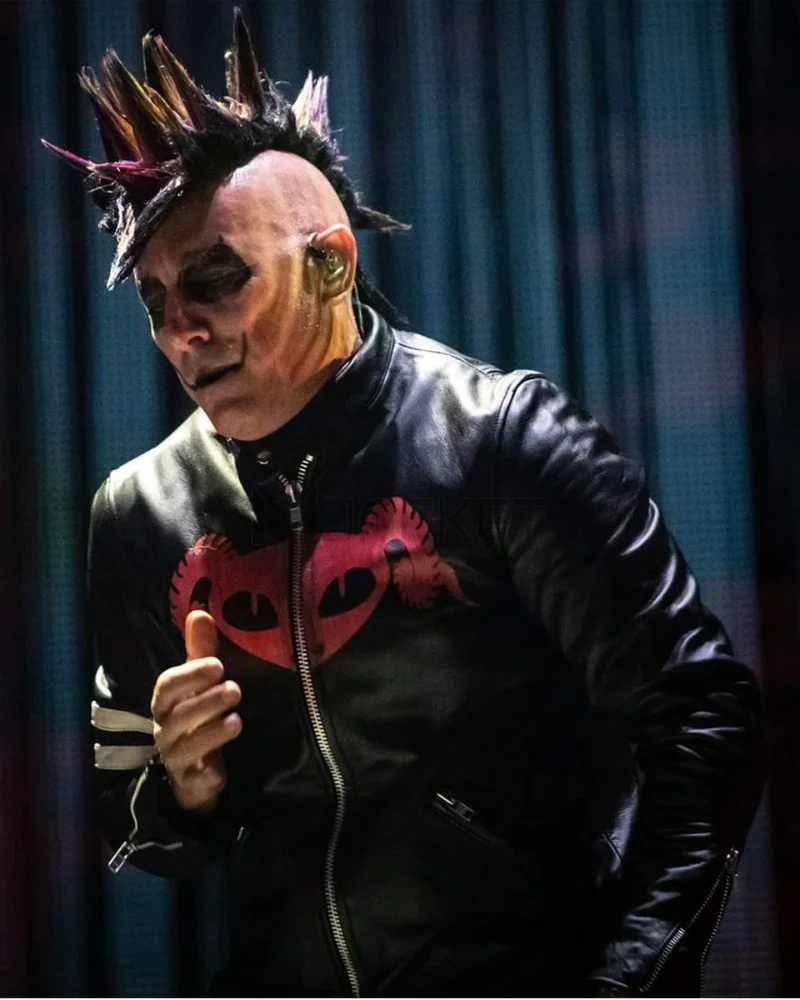 Puscifer Maynard James Keenan Striped Leather Jacket - image 8