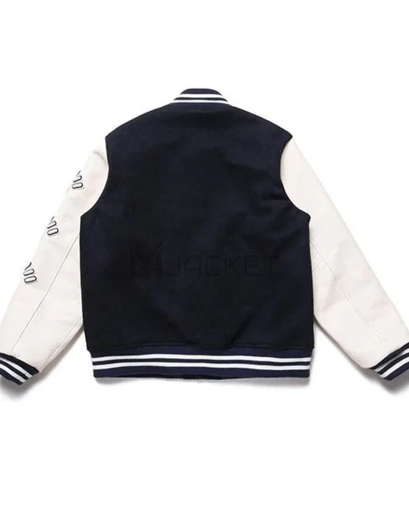Race Human Made Letterman Black and White Jacket - image 4