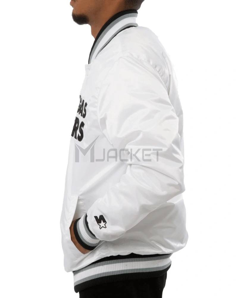 Raiders Las Vegas Back Shield Satin Jacket - image 10