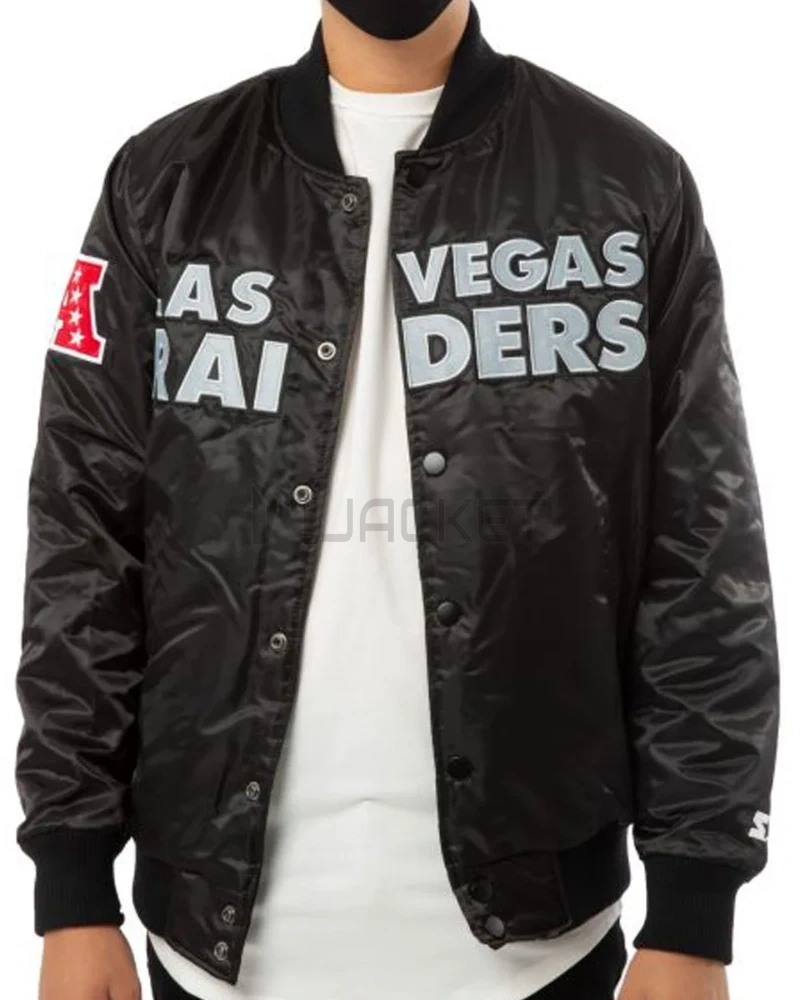 Raiders Las Vegas Back Shield Satin Jacket - image 7