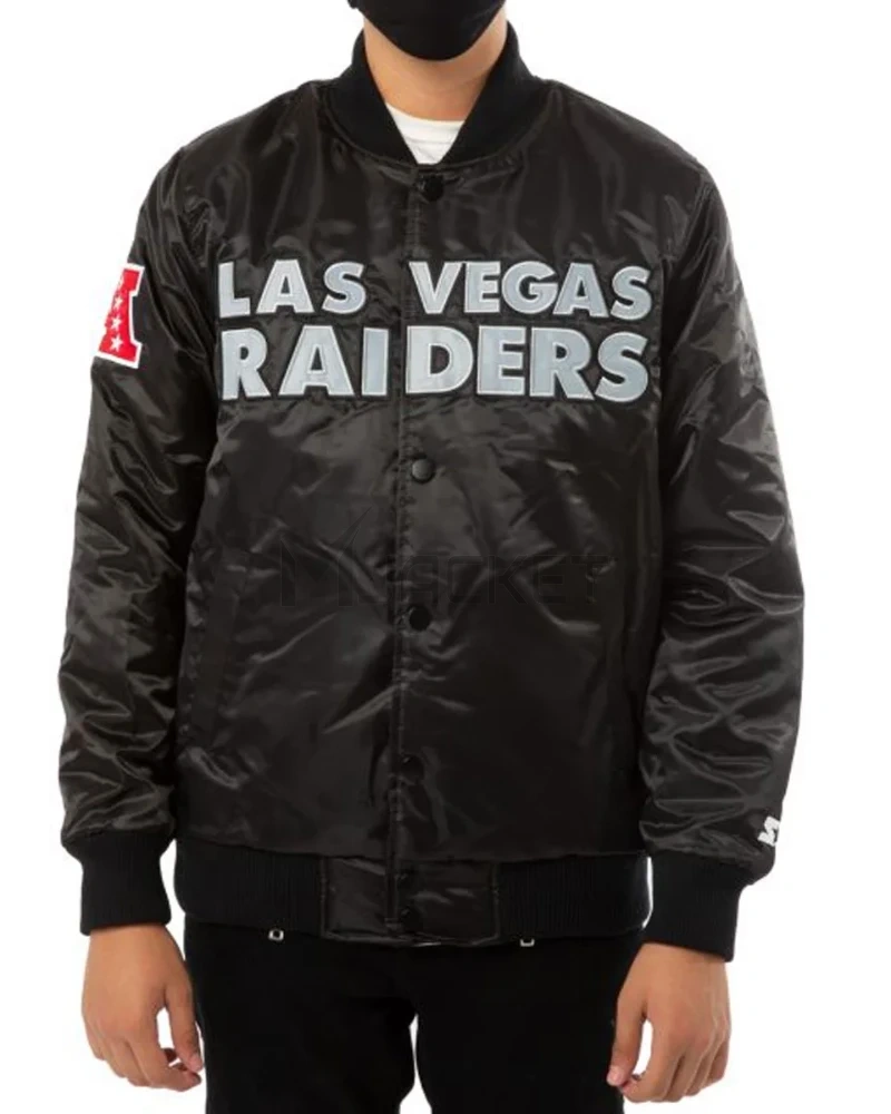 Raiders Las Vegas Back Shield Satin Jacket - image 9