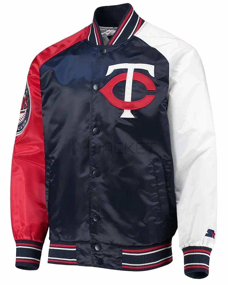 Reliever Minnesota Twins Navy/Red Satin Jacket - image 1