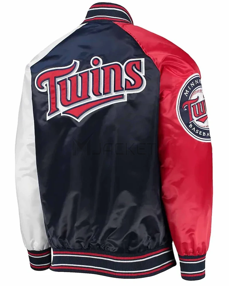 Reliever Minnesota Twins Navy/Red Satin Jacket - image 2