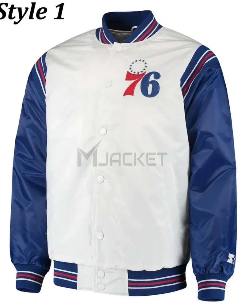 Renegade Philadelphia 76ers Full-Snap Satin Jacket - image 1