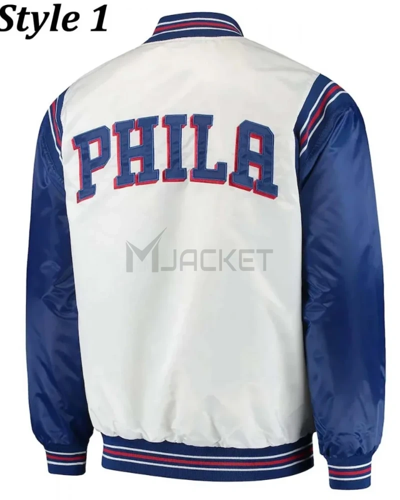 Renegade Philadelphia 76ers Full-Snap Satin Jacket - image 3