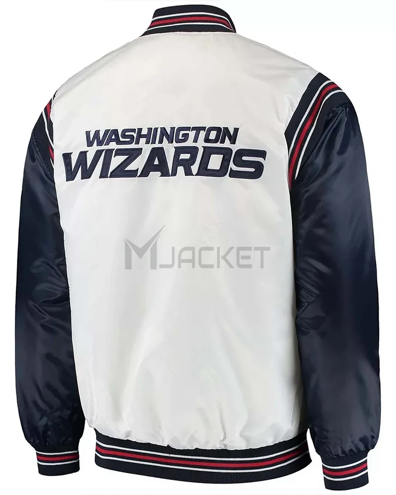 Renegade Washington Wizards White/Navy Satin Jacket - image 2