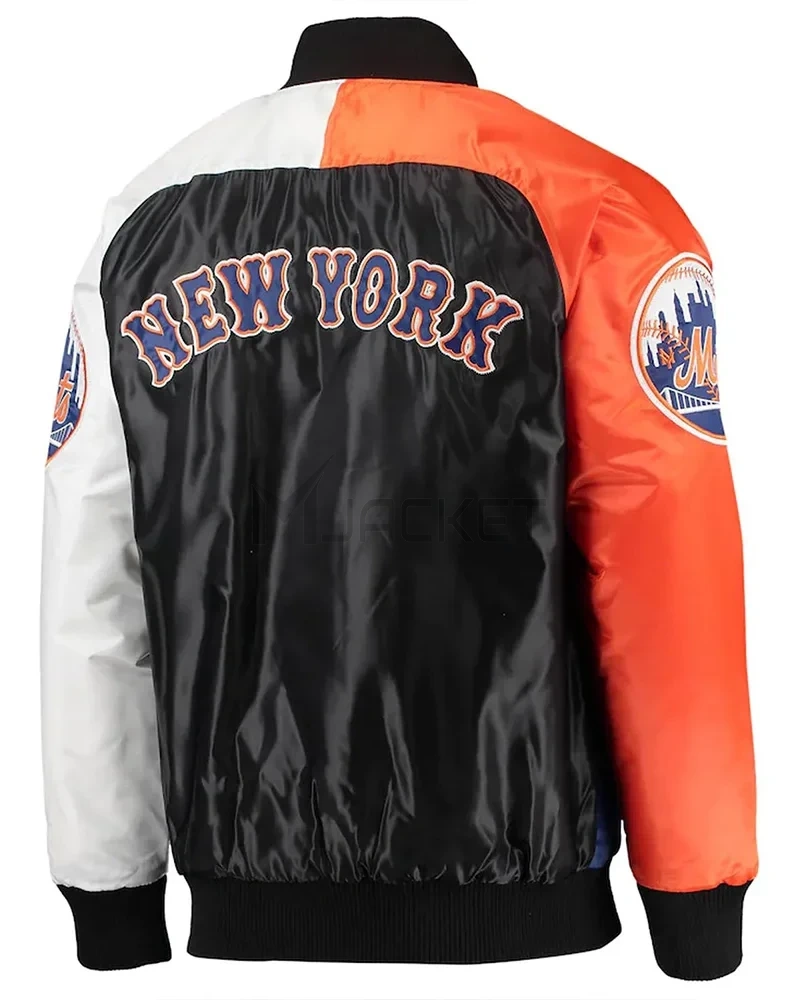 Royal/Orange NY Mets Raglan Full-Snap Satin Jacket - image 2