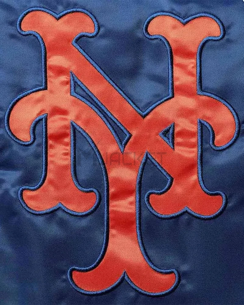 Royal/Orange NY Mets Raglan Full-Snap Satin Jacket - image 5