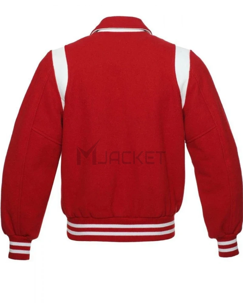 Sailor Collar Red Baseball Wool Jacket - image 2
