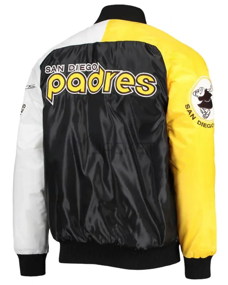 San Diego Padres Brown and Gold Satin Varsity Jacket - image 2