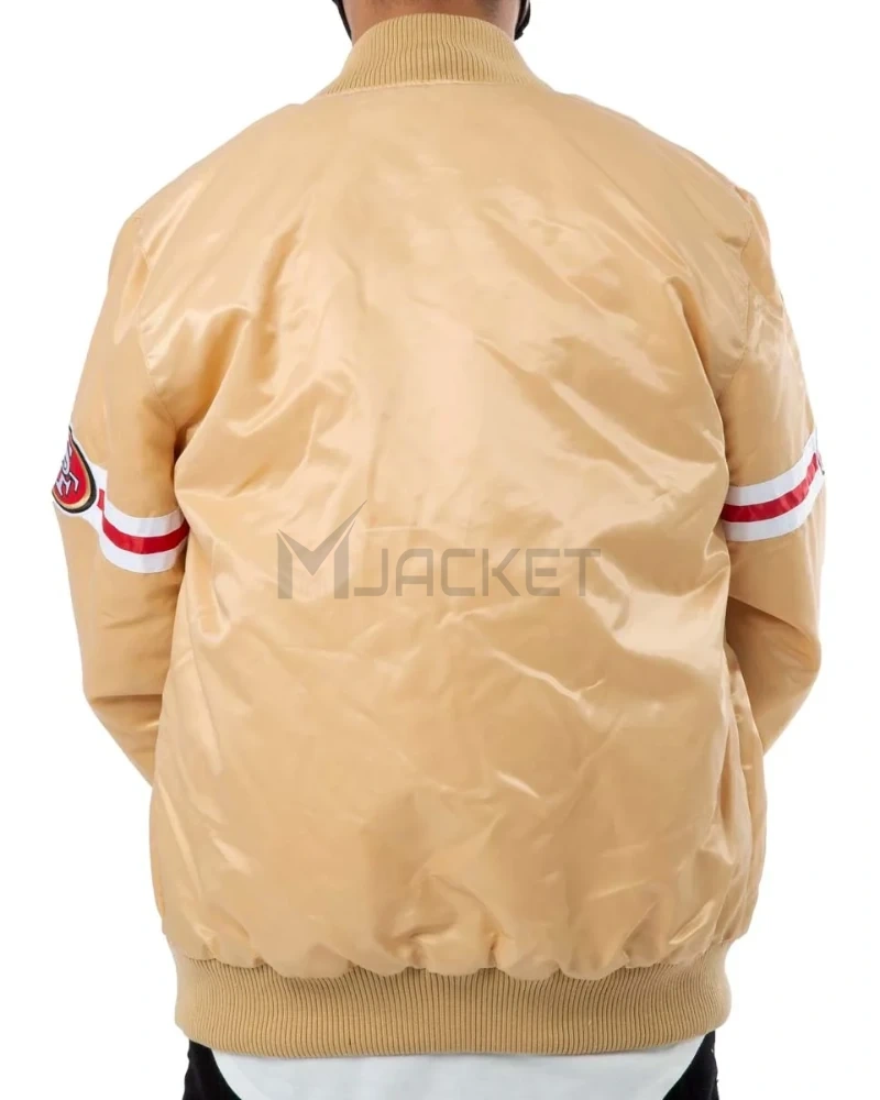 San Francisco 49ers Starter Bomber White/Gold Jacket - image 3
