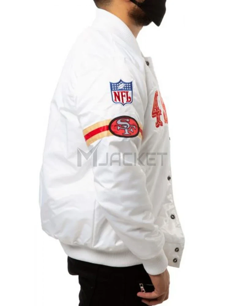 San Francisco 49ers Starter Bomber White/Gold Jacket - image 7