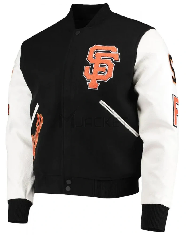 San Francisco Giants Letterman Black and White Full-Zip Jacket - image 1