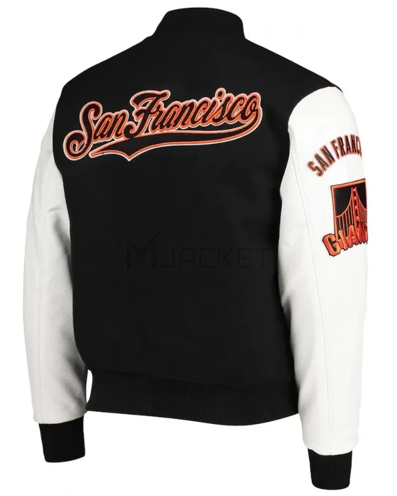 San Francisco Giants Letterman Black and White Full-Zip Jacket - image 2