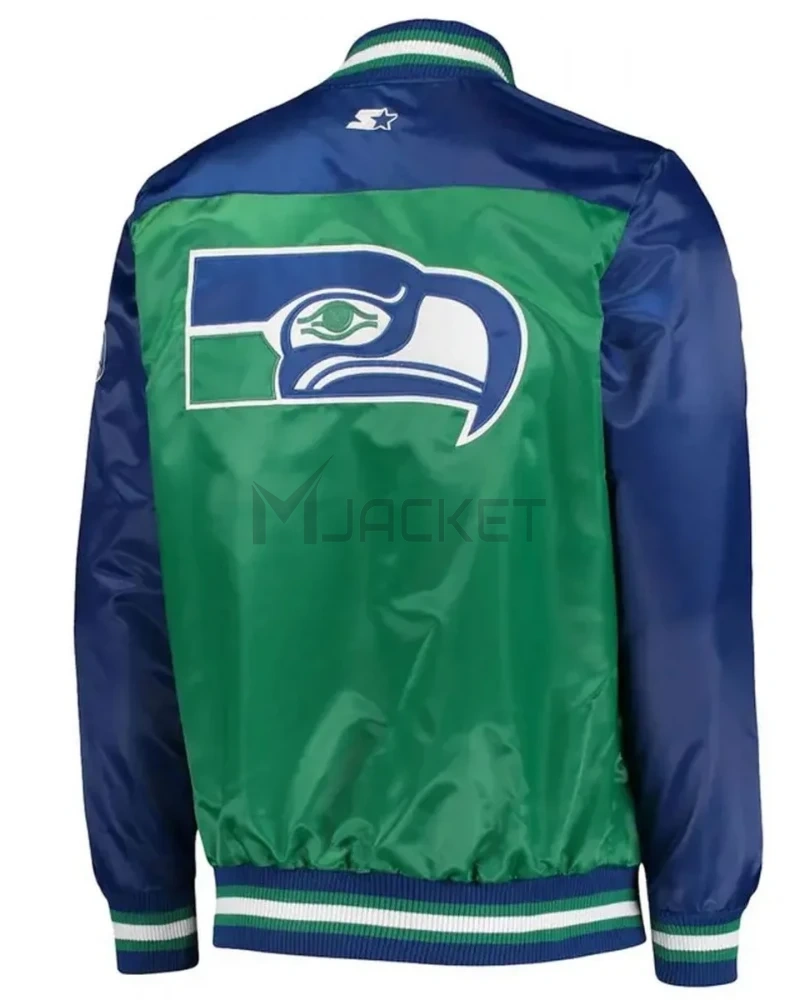 Seattle Seahawks Starter Blue and Green Jacket - image 2