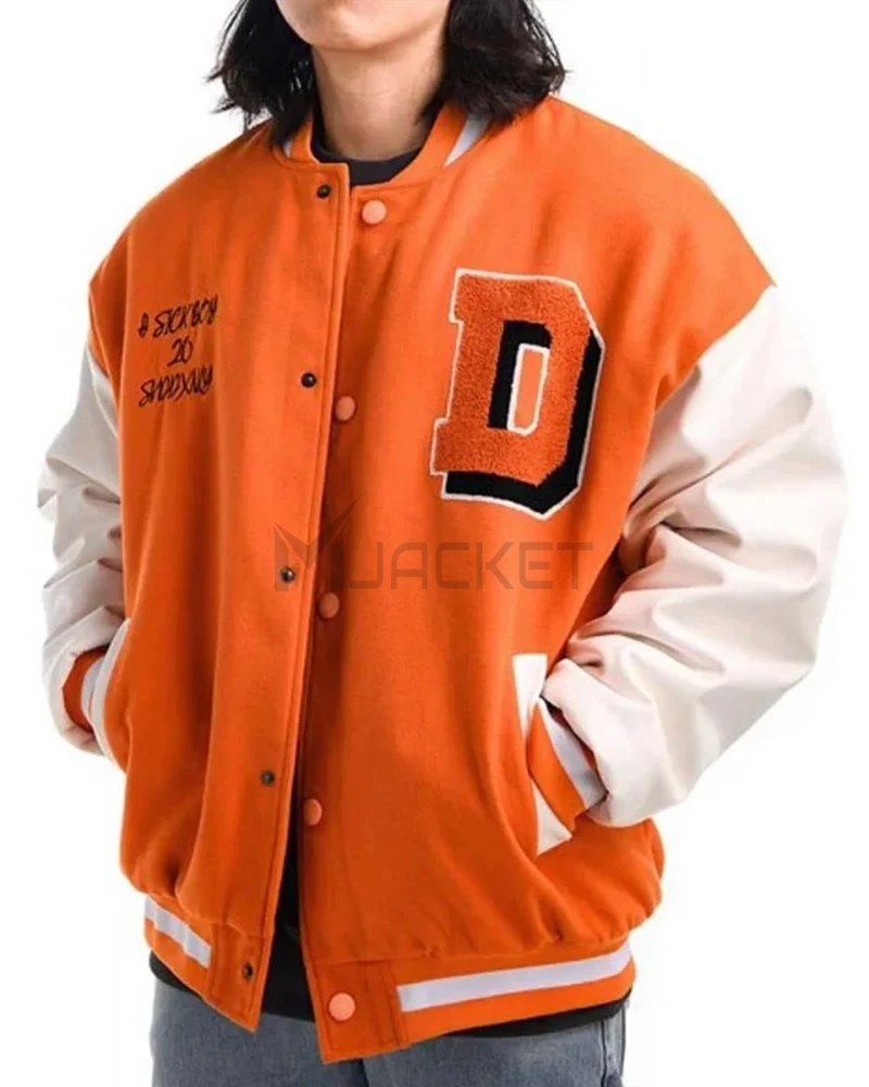 Sickboy D Letterman White and Orange Jacket - image 3